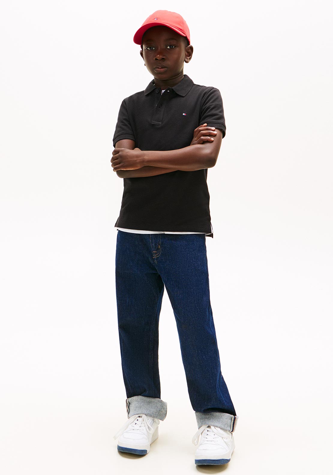 Tommy Hilfiger Boy Short Sleeve Polo, Black