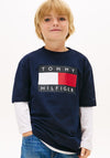 Tommy Hilfiger Boy Heritage Short Sleeve Tee, Navy