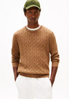 Tommy Hilfiger Cable Knit Crew Neck Sweater, Brown