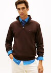 Tommy Hilfiger Essential Quarter Zip Sweatshirt, Chocolate Brown