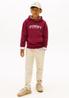 Tommy Hilfiger Boy Mono Print Long Sleeve Hoodie, Wine