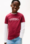 Tommy Hilfiger Boy Short Sleeve Print Tee, Wine