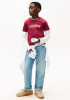 Tommy Hilfiger Boy Short Sleeve Print Tee, Wine