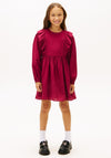 Tommy Hilfiger Girl Long Sleeve Ruffle A Line Dress, Wine