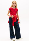 Tommy Hilfiger Girl Heritage Rib Short Sleeve Top, Red