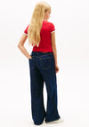 Tommy Hilfiger Girl Heritage Rib Short Sleeve Top, Red