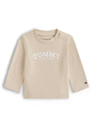 Tommy Hilfiger Baby Boy Logo Long Sleeve Tee, Beige