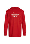 Tommy Hilfiger Boy Long Sleeve Monotype Top, Red
