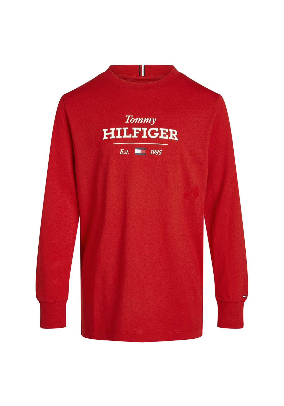 Tommy Hilfiger Boy Long Sleeve Monotype Top, Red