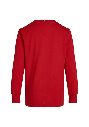 Tommy Hilfiger Boy Long Sleeve Monotype Top, Red
