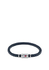 Tommy Hilfiger Mens 2790452 Leather Bracelet, Navy