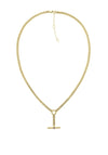 Tommy Hilfiger Womens T Bar Chain Necklace, Gold