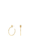 Tommy Hilfiger Womens Monogram Hoop Earrings, Gold