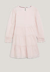 Tommy Hilfiger Girl Broderie Long Sleeve Tiered Dress, Whimsy Pink