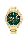 Tommy Hilfiger Womens 1782614 Watch, Gold & Green