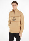 Tommy Jeans Athletic Logo Half Zip Sweatshirt, Tawny Sand