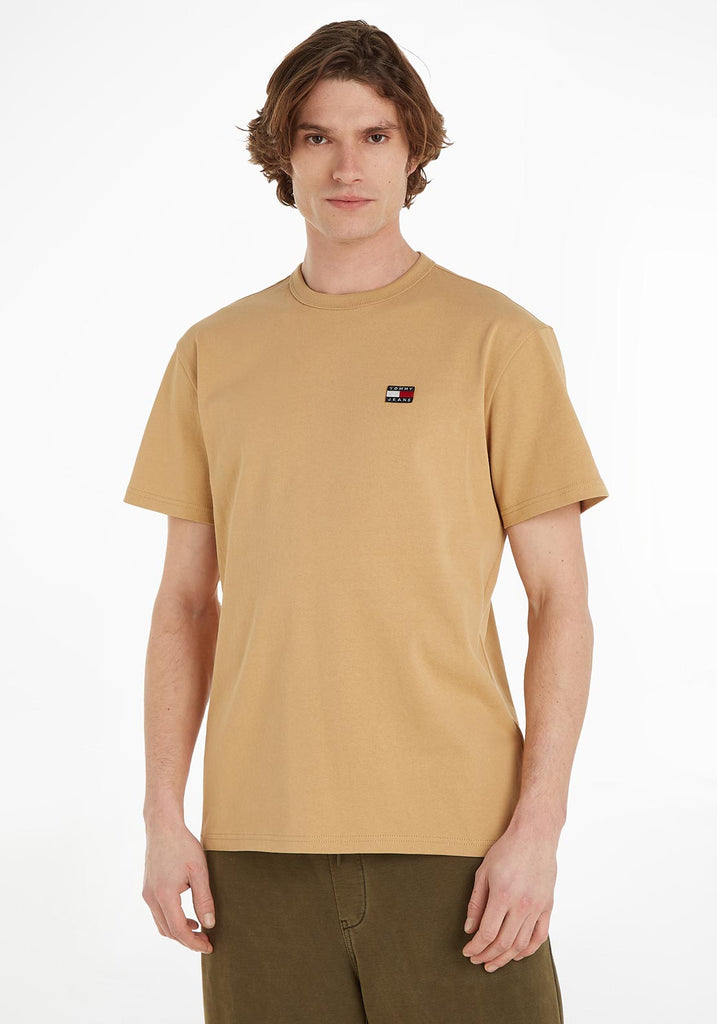 Tommy Jeans XS Badge T-Shirt, Tawny Sand - McElhinneys