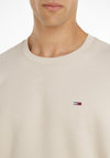 Tommy Jeans Flag Patch Crew Neck Sweatshirt, Newsprint