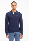 Tommy Jeans Slim Long Sleeve Polo Shirt, Twilight Navy
