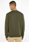 Tommy Jeans Flag Patch Crew Neck Sweatshirt, Drab Olive Green