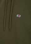 Tommy Jeans Flag Patch Logo Hoodie, Drab Olive Green