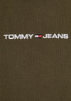 Tommy Jeans Linear Logo Hoodie, Drab Olive Green