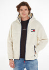 Tommy Jeans Sherpa Full Zip Jacket, Ecru