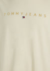 Tommy Jeans Linear Gold Logo T-Shirt, Beige