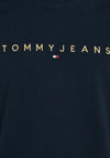 Tommy Jeans Linear Gold Logo T-Shirt, Dark Night Navy