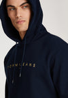 Tommy Jeans Linear Gold Logo Hoodie, Dark Night Navy