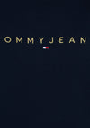 Tommy Jeans Linear Gold Logo Hoodie, Dark Night Navy
