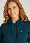 Tommy Jeans Flag Embroidered Hoodie, Seawater Green