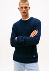 Tommy Jeans Badge Cable Knit Sweater, Navy