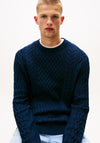 Tommy Jeans Badge Cable Knit Sweater, Navy