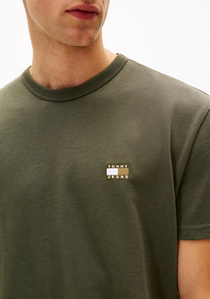 Tommy Jeans Badge Crew Neck T-Shirt, Pewter Green