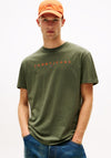 Tommy Jeans Logo Embroidery T-Shirt, Pewter Green