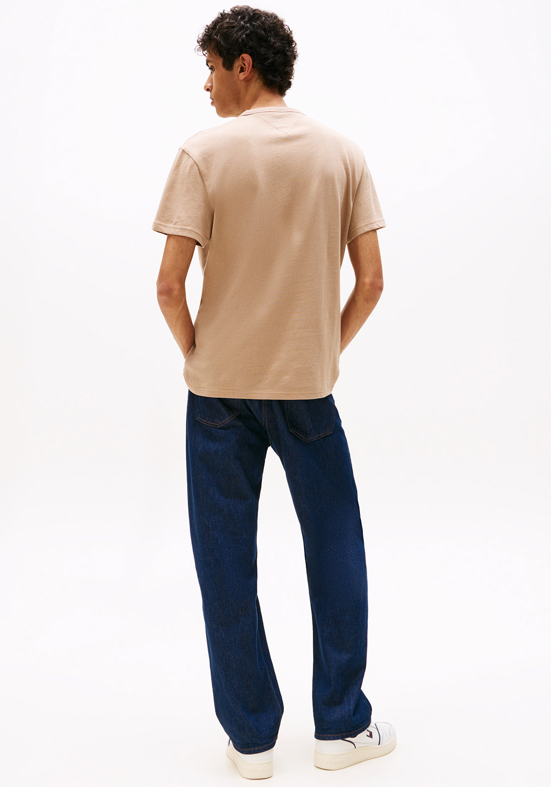 Tommy Jeans Badge Crew Neck T-Shirt, Taupe