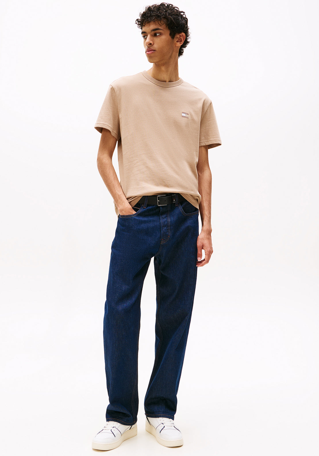 Tommy Jeans Badge Crew Neck T-Shirt, Taupe