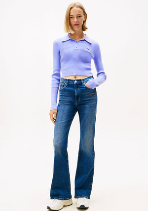 Tommy Jeans Womens Sylvia High Flare Jeans, Blue