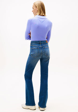 Tommy Jeans Womens Sylvia High Flare Jeans, Blue