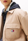 Tommy Jeans Oversized Corduroy Padded Overshirt, Taupe