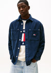 Tommy Jeans Logo Relaxed Fit Corduroy Shirt, Dark Night Navy