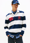 Tommy Jeans Heritage Stripe Rugby Shirt, Navy & White