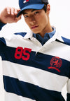 Tommy Jeans Heritage Stripe Rugby Shirt, Navy & White