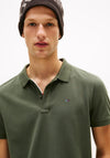 Tommy Jeans Slim Placket Polo Shirt, Pewter Green