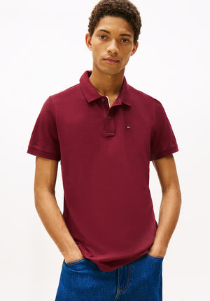 Tommy Jeans Slim Placket Polo Shirt, Red Wine