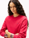 Tommy Jeans Regular Small Flag Crewneck Jumper, Red