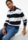 Tommy Jeans Essential Stripe Polo Sweater, Navy & White