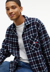 Tommy Jeans Waffle Check Overshirt, Navy Multi