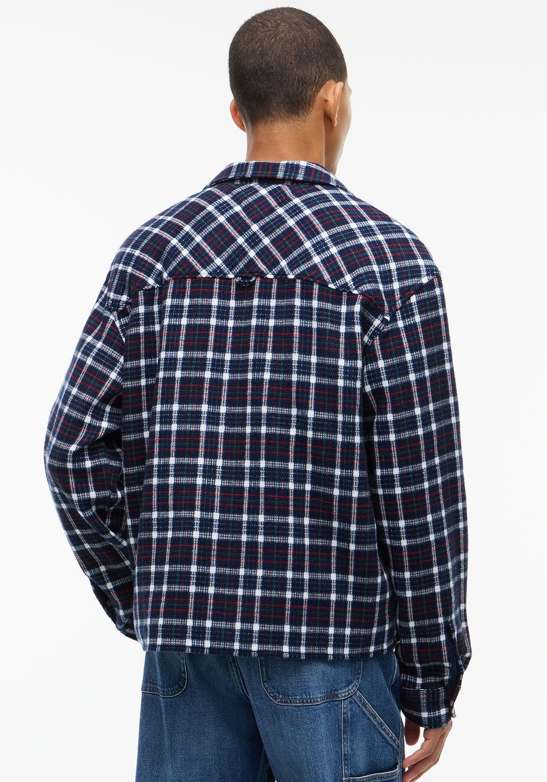 Tommy Jeans Waffle Check Overshirt, Navy Multi